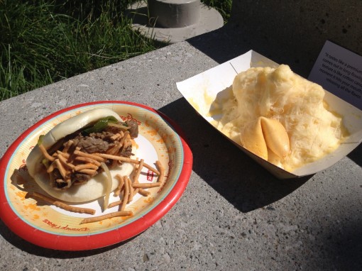 China's Mongolian Beef in a Steamed Bun and Silk Ice Cream Ribbon in Mango at The Epcot International Food and Wine Festival