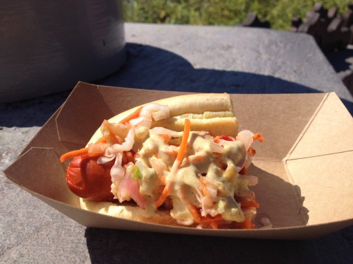 South Korea's Kimchi Dog with Spicy Mustard Sauce at the Epcot International Food and Wine Festival