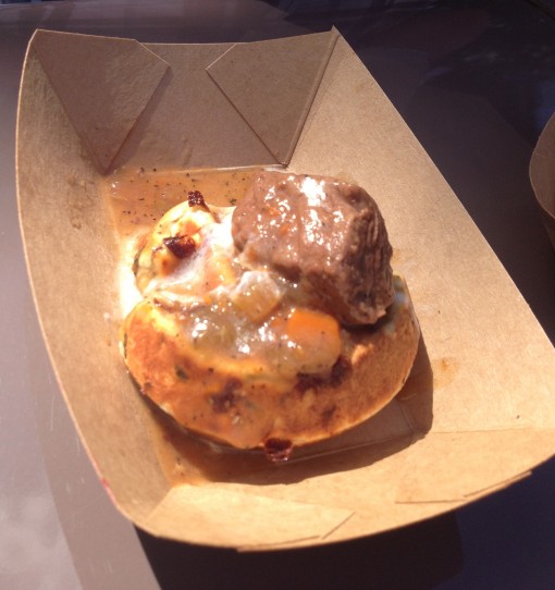 Belgium's Savory Potato & Leek Waffle with Braised Beef at the Epcot International Food and Wine Festival