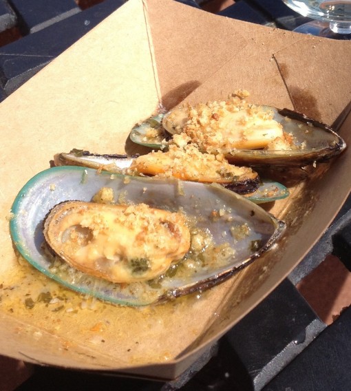 Steamed Green Lip Mussels with Garlic Butter & Toasted Bread Crumbs in New Zealand at Epcot