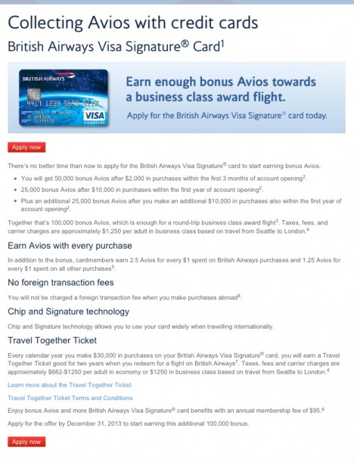 Earn 100,000 Avios with the British Airways Visa