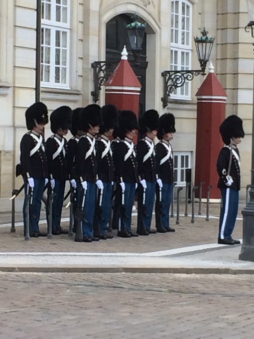 Changing of the guard at Amalienborg in Copenhagen