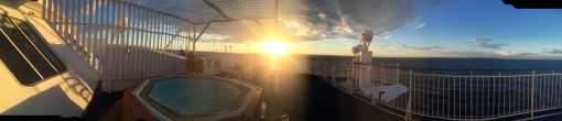 View from DSDF Seaways Pearl Owner Suite with outdoor jacuzzi from Copenhagen to Oslo