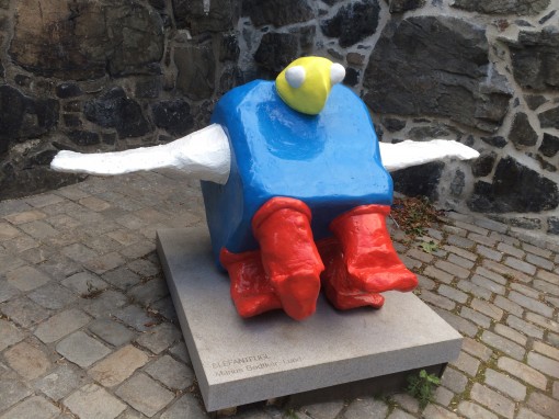 elephant bird statue, akershus fortress, oslo, norway, sculpture