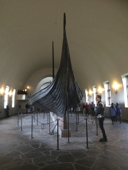 The Oseberg Ship at the Viking Ship Museum in Oslo, Norway. 
