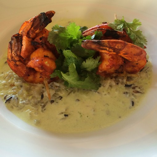 Adobe Jumbo Shrimp at El Cafe Mexicano at The Ritz Carlton, Cancun