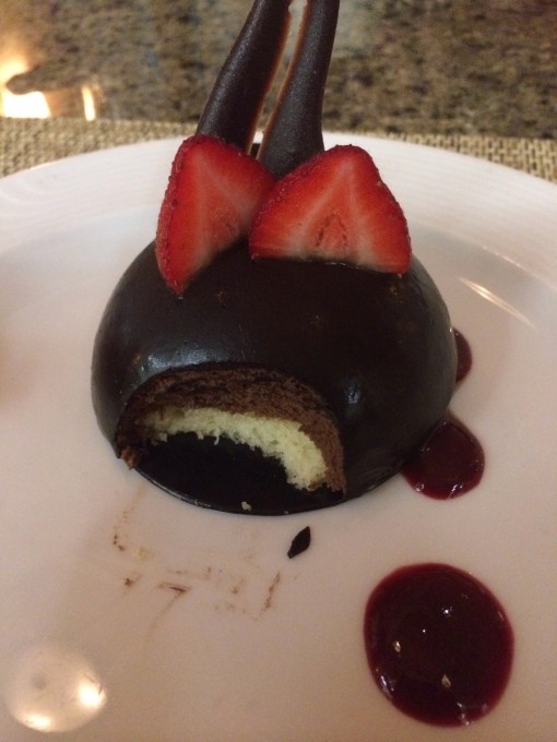 Chocolate Mousse "Bomb" at Fiesta Americana Grand Coral Beach in Cancun, Mexico