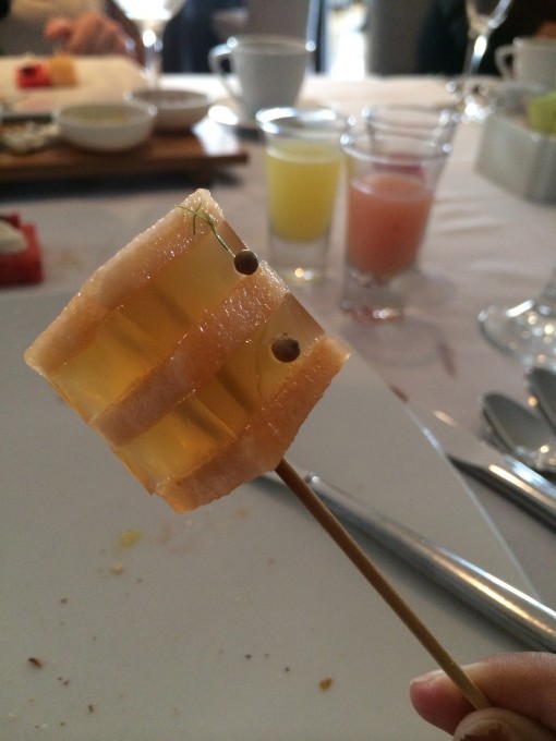 Melon with Honey Brochette at Benazuza in Cancun, Mexico