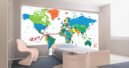 World Map Dry Erase Decal