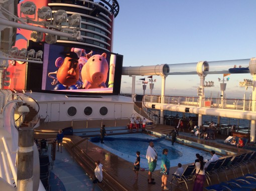 Top deck Funnel Vision movies on the Disney Fantasy- Disney Cruise Line