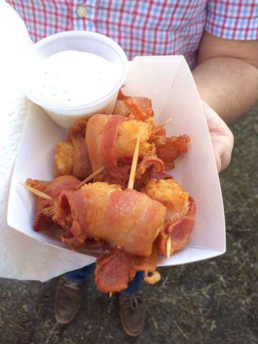 Bacon Wrapped Tater Tots- Fair Food at the Florida State Fair in Tampa, FL 2015