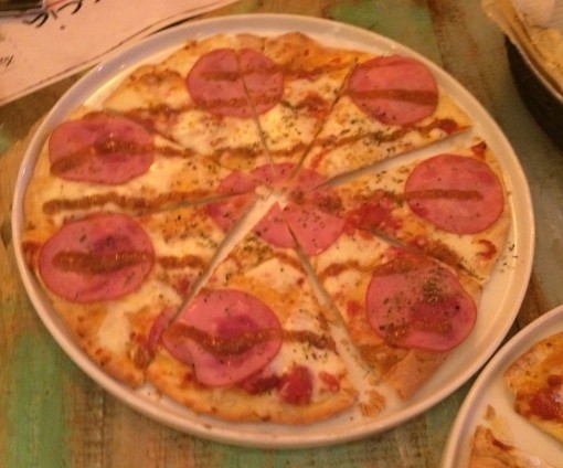 Canadian ham and mango chutney pizza at  Braccia Pizzeria & Restaurante in Winter Park, FL