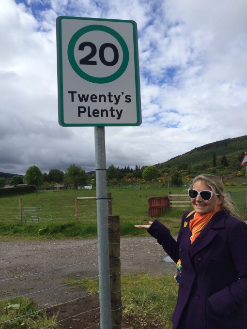 Even the street signs are polite in Drumnadrochit, Scotland.