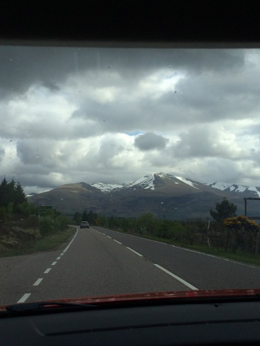 View on the drive from Glasgow to the Highlands in Scotland