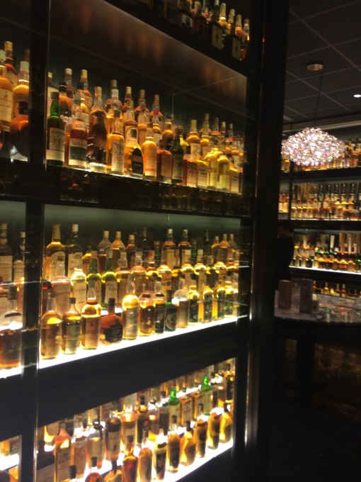 The largest private collection of scotch in the world at The Scotch Whisky Experience in Edinburgh, Scotland