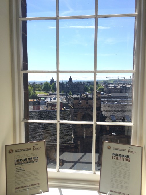View from the window of The Scotch Whisky Experience on the Royal Mile in Edinburgh, Scotland