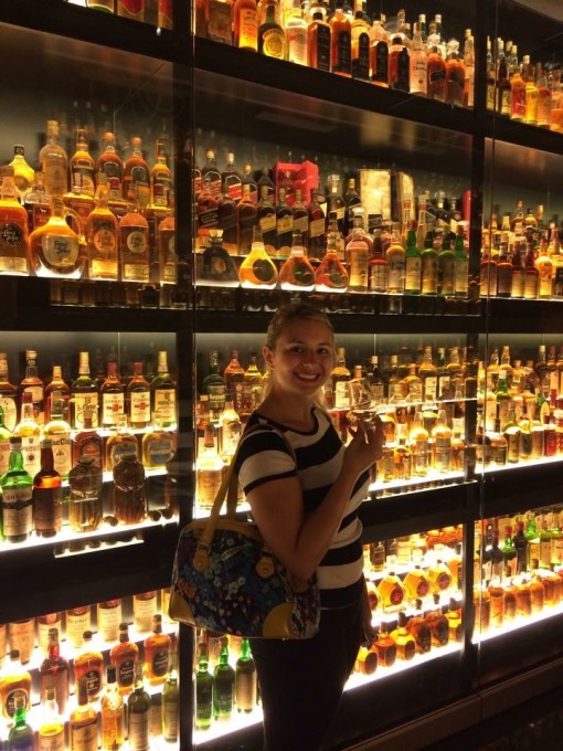 The largest private collection of scotch in the world at The Scotch Whisky Experience in Edinburgh, Scotland