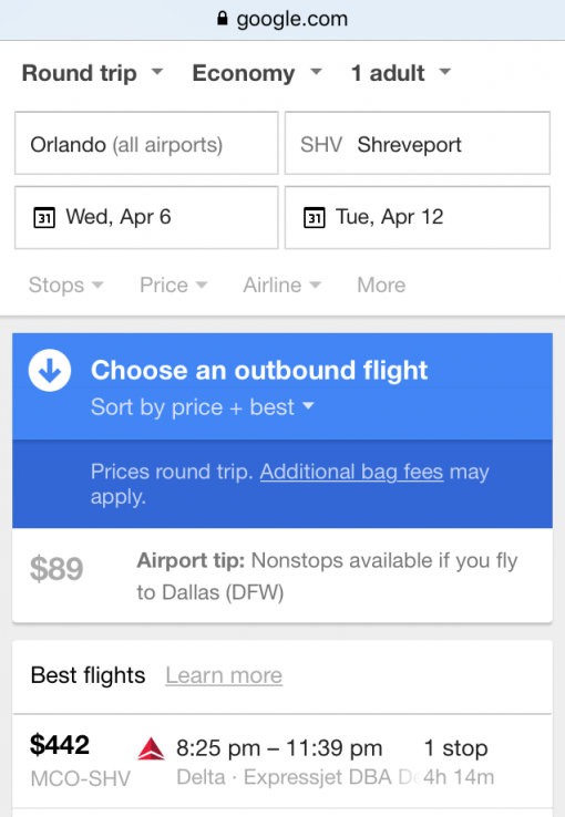 Flights from Orlando to Shreveport- Why is Shreveport so hard to get to?