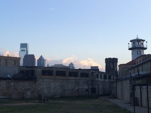 View of Philly from the Eastern State Penitentiary prison yard.
