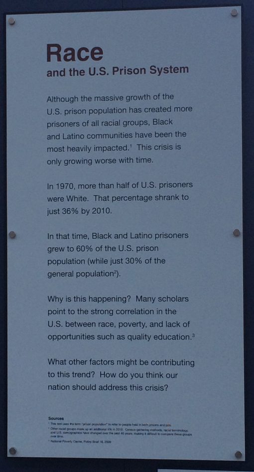 A thought provoking look at the racial make up on US prisons today courtesy of the Eastern State Penitentiary in Philadelphia.