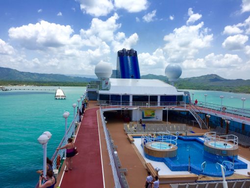 The Fathom Adonia pulling into Amber Cove in the Dominican Republic