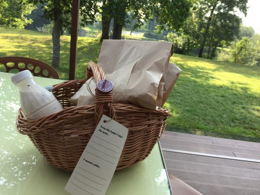 Breakfast delivered to your door every morning at Big Berry Camp in Primostek, Slovenia