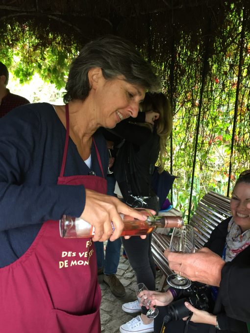 Sampling Rose at the Clos Montmartre vineyard in Paris