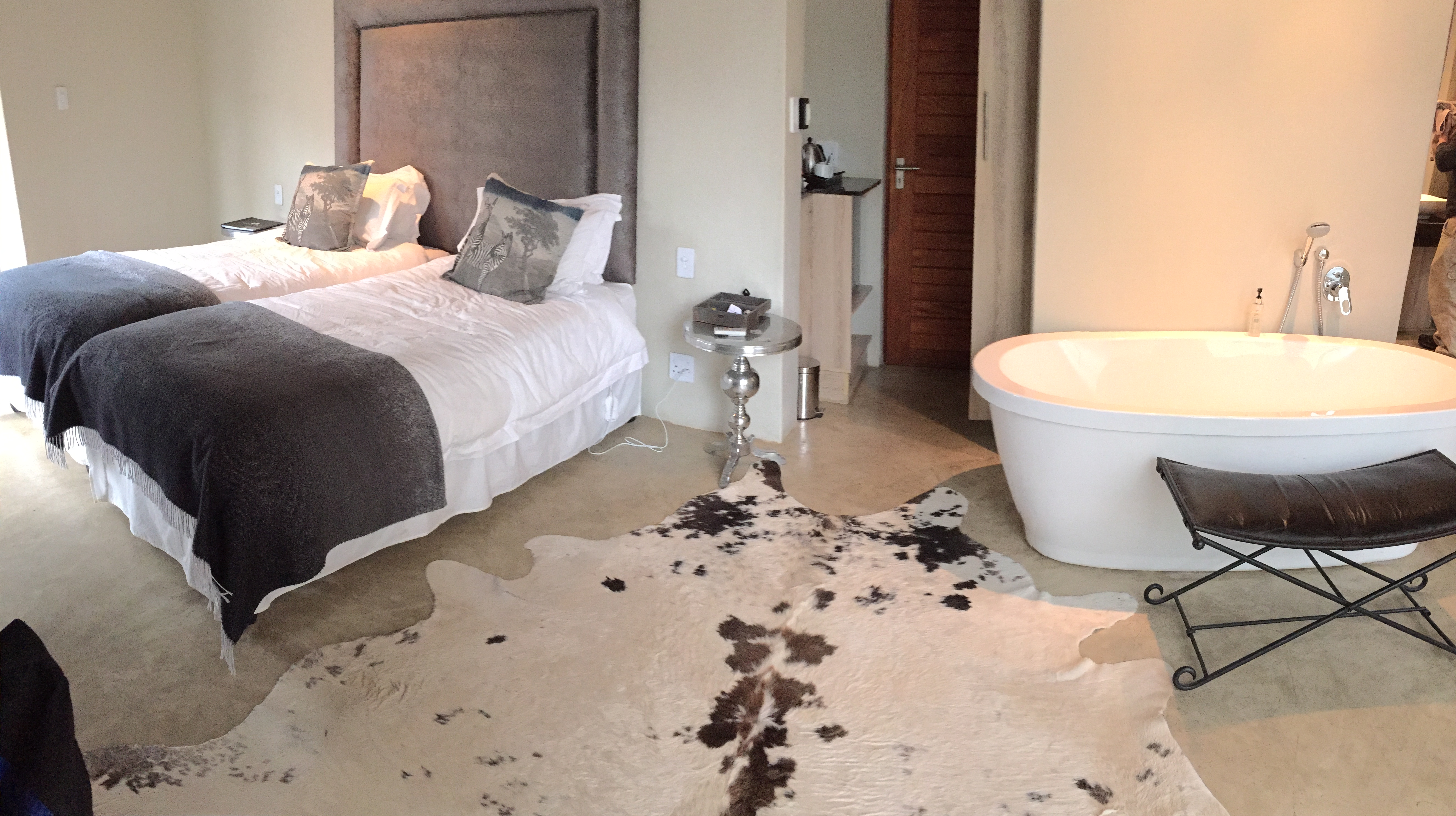 Gorgeous rooms at the Moditlo Lodge in Hoedspruit, South Africa just outside of Kruger National Park
