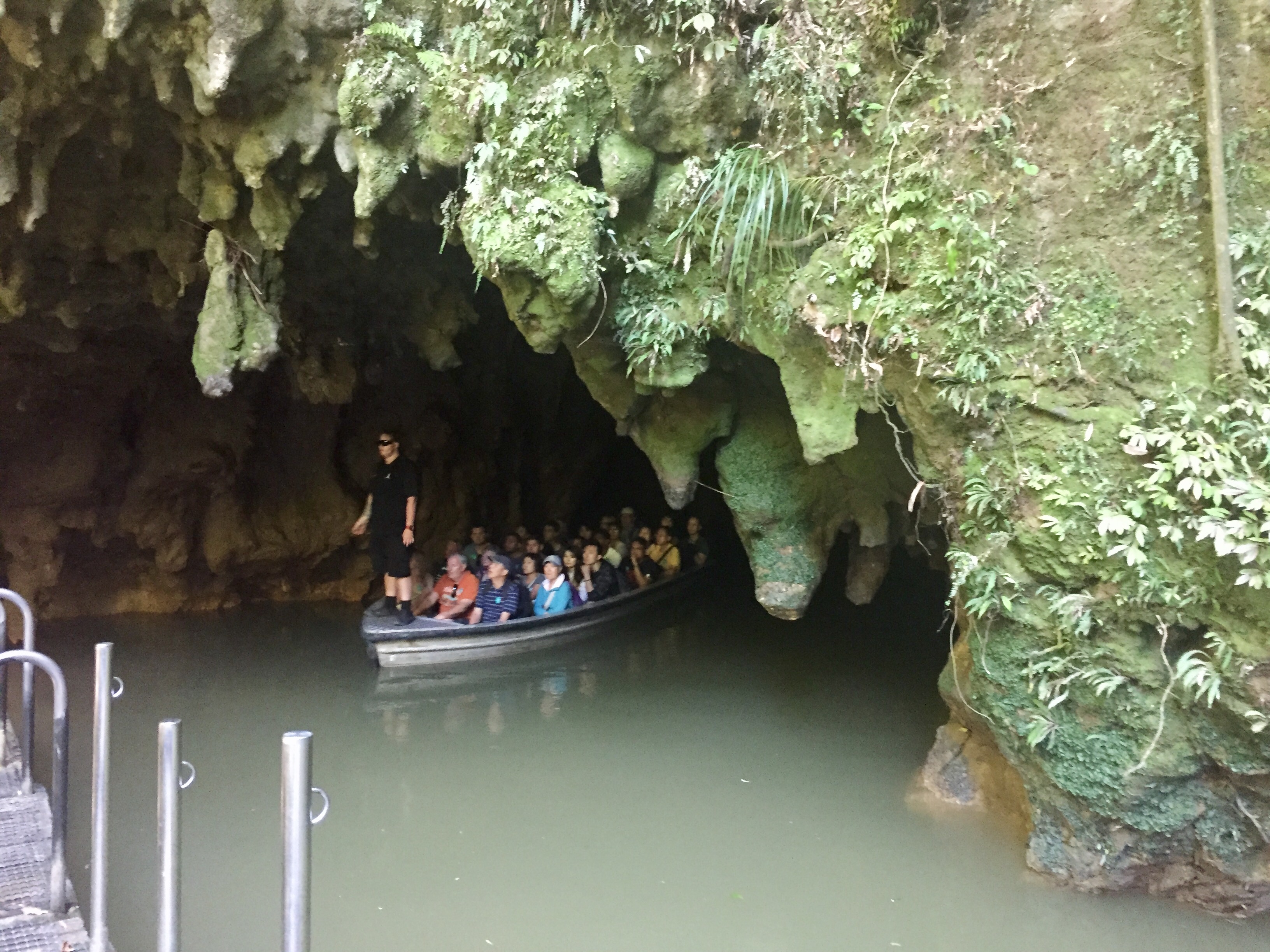 Outside of the Waitomo Glowworm Caves in New Zealand